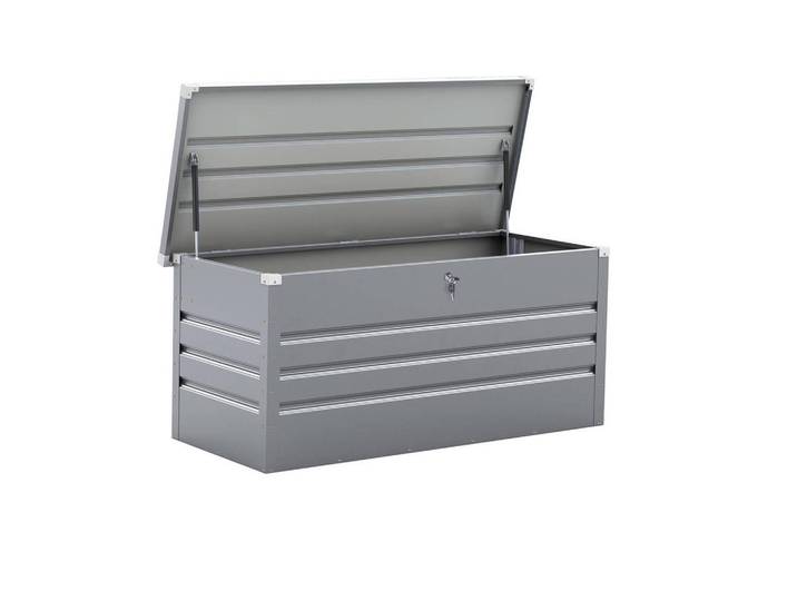 Habitat Garten Gartenschrank - Gartentruhe store Silber, Grau, Holz, 69x60x165 cm, Gartenzubehör, Geräteschränke