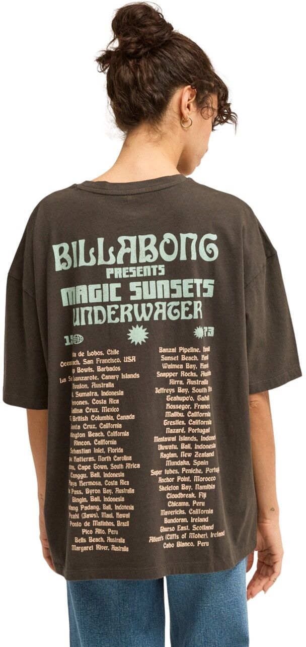 Oversize-Shirt BILLABONG "Take A Tour", Damen, Gr. L, braun (off schwarz), Obermaterial: 100% Baumwolle., Shirts Oversize-Shirt off schwarz L
