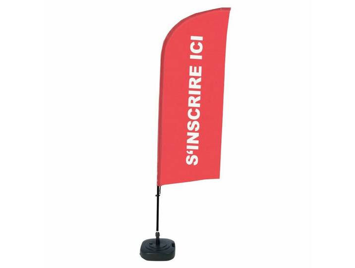 Showdown Displays Standregal Showdown Displays Beachflag Alu Wind Komplett-Set Hier Anmelden Rot Fr, 1-tlg.