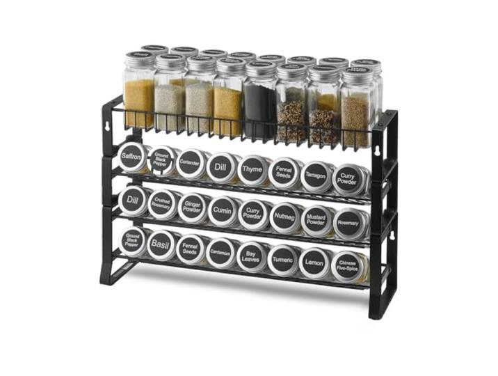 VEVOR Étagère à Épices Amovible pour Placard\, Organisateur de Cuisine de Comptoir ou Mural 401x116 mm\, Porte-épices à 4 Niveaux\, Rangement d’Assaisonnement pour Garde-manger\, Placard\, Cuisine