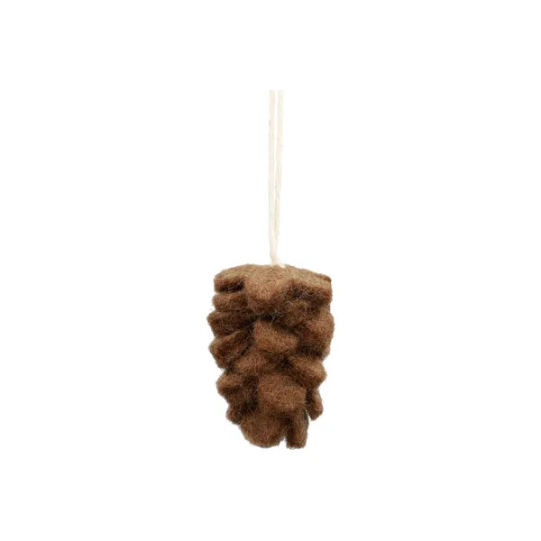 Dille & Kamille Kerstboomversiering Dennenappel Hanger Bruin Vilt