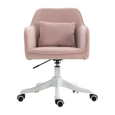 MODFU Bürostuhl mit Vibrationsmassage Pink 70x57x86 cm höhenverstellbar 360 Grad drehbar mit Lendenkissen USB Anschluss Samtoptik