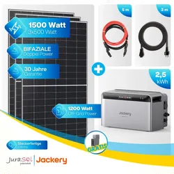Jackery SolarVault 3 Pro Balkonkraftwerk Speicher Set 1500 Watt - 2.5 kWh inkl. Gratis Smarmeter