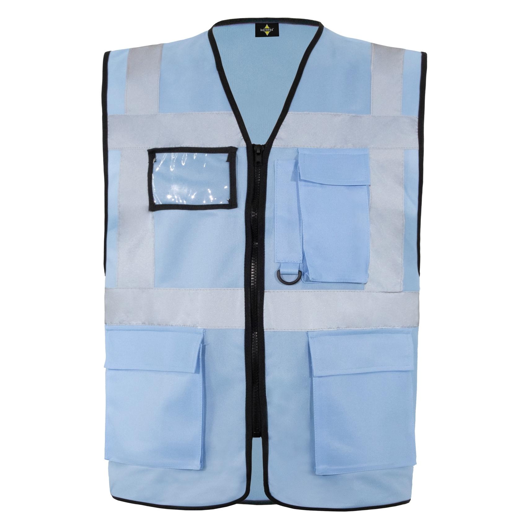 Korntex Warnweste Multifunktional Hamburg Himmelblau mit 360° Sicherheit 5XL EN ISO 17353 KXCMF (5XL) (KXCMFSB5XL)