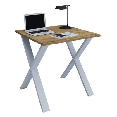 Schreibtisch VCM "Schreibtisch Bürotisch Computertisch 80x80 Lona X", braun (silber, honig, eiche), B:80cm T:80cm, Tische, Schreibtisch