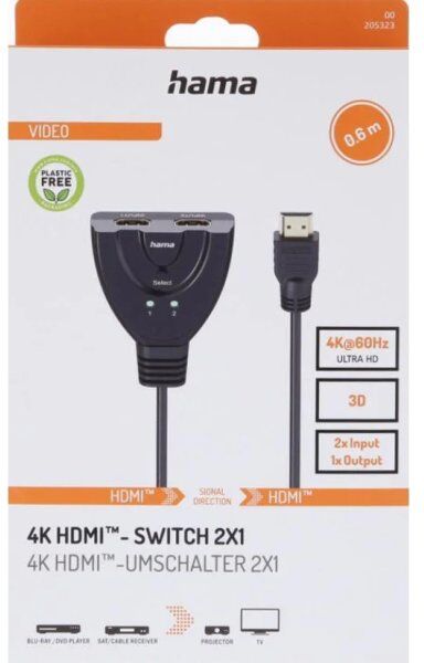 Hama Switcher Hdmi 2x1 - 4k