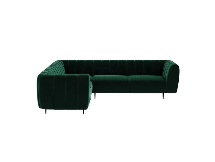 Canapé d'angle gauche vert profond