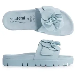 VITAFORM Damen-Pantolette Veloursleder Blume Sohle Lara
