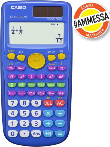 Casio wetenschappelijke rekenmachine FX-55 PLUS met 240 functies en DOT/LCD-display