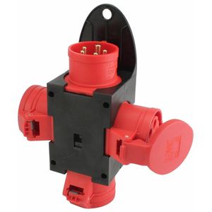 PCE-Electric CEE-Stromverteiler 47431, mobil, für außen, 3x CEE 400V / 16A