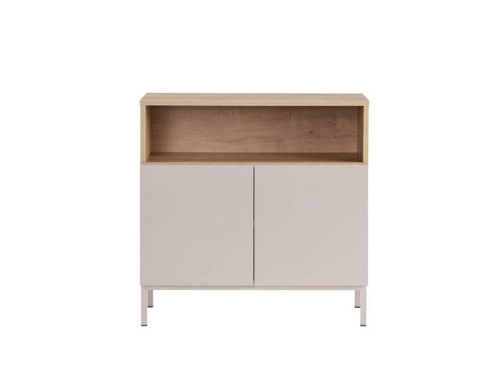 Calicosy Sideboard 2 Türen Fach Kaschmir- und Holzdekor 40/80/80 cm, 40x80x80 cm, Kleinmöbel, Kommoden, Sideboards