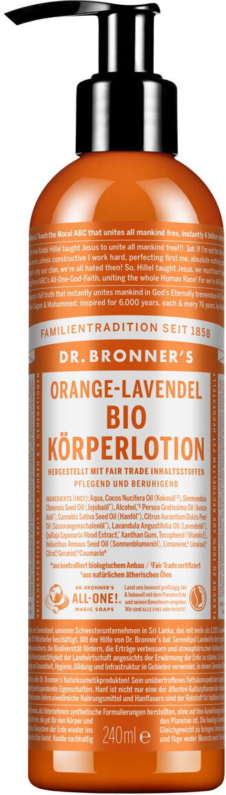 240ml DR. BRONNER'S Orange-Lavender Organic Body Lotion
