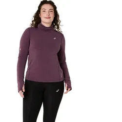 Asics Damenlaufshirt Nagino Run Winter LS Top, Dark Aubergine - Dark Aubergine / 40