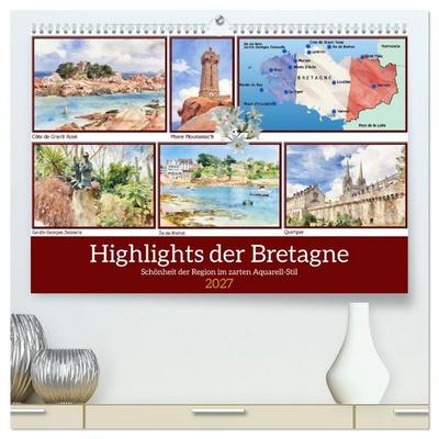 Highlights der Bretagne (hochwertiger Premium Wandkalender 2027 DIN A2 quer), Kunstdruck in Hochglanz