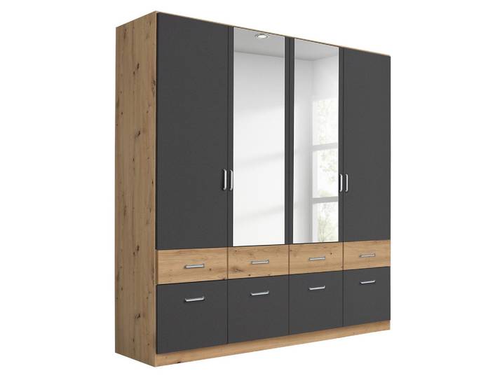 Drehtürenschrank 181/197/54 cm Alufarben