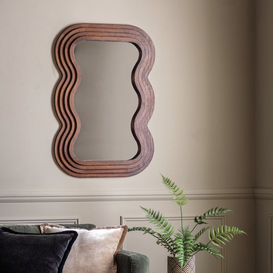 ClassicLiving Abdouallah Wavy Mirror Brown 90cm x 62cm