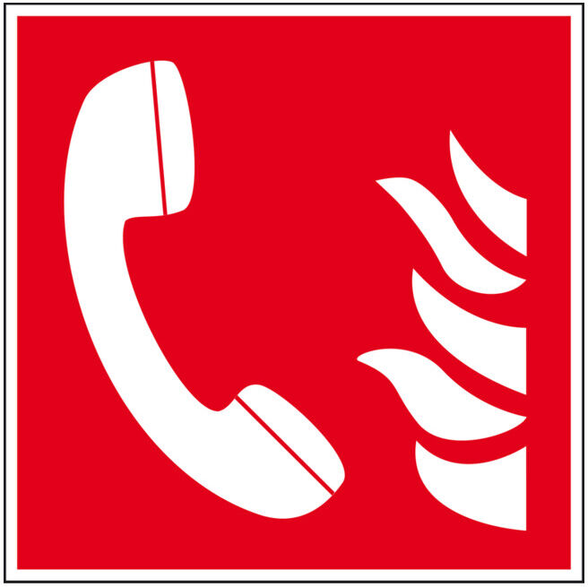 Panneau de protection incendie Eichner Téléphone d'alarme incendie, 20 x 20 cm, alu (9225-13045-020)