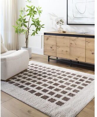 Livabliss Fossay Shag Modern & Contemporary Checkered Washable Area Rug