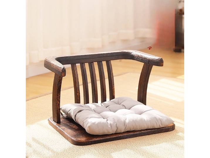 Fauteuil en bois massif, chaise de méditation Zen, chaise de thé Tatami pour balcon, salon, chaise d'appoint ronde ergonomique, artisanat fait à la main
