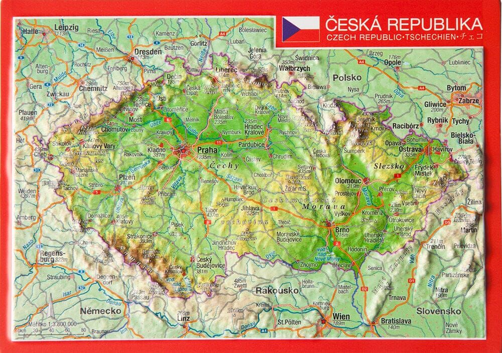 Carte postale en relief - République Tchèque   Georelief
