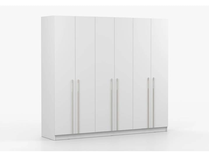 Drehtürenschrank ROSA 6D 230 cm Weiß Weiß Kaschmir