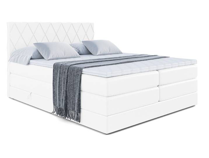 Boxspringbett LEPARO KING 120x200 cm Weiß - Soft 17
