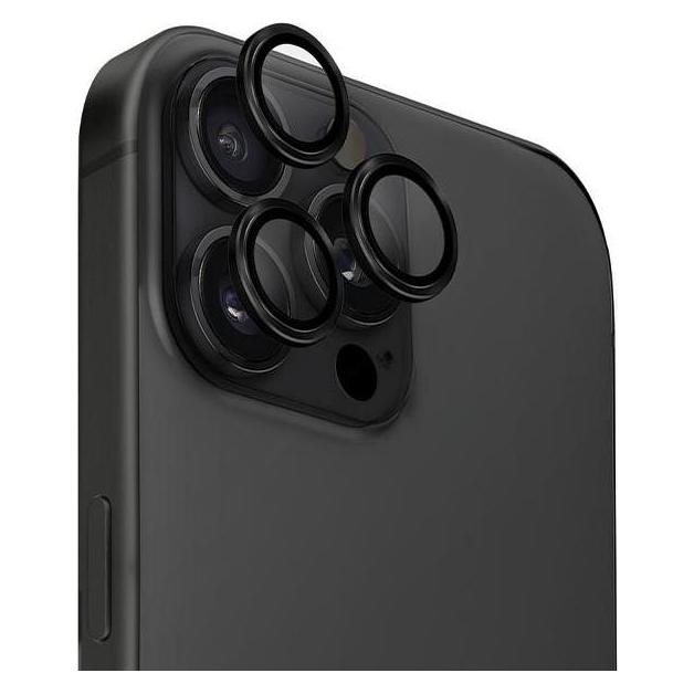 Uniq Optix Aluminium Camera Lens Protector iPhone 16 Pro 6.3" / 16 Pro Max 6.9" midnight black szkło (Apple iPhone 16 Pro, Apple iPhone 16 Pro Max) (Uni001333-0)
