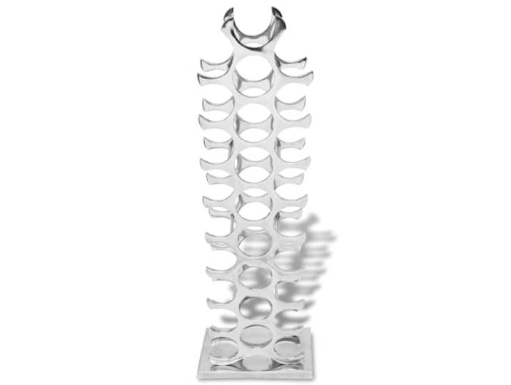 Weinflaschenständer 27 Flaschen, Aluminium Silber Flaschenregal Aluminium poliert, Fassungsvermögen von 27 Flaschen, modernes Design, silberfarben, stabile Konstruktion