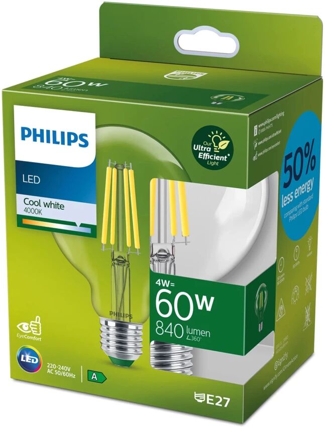 Philips LED CLA GLOBO 60W E27 LUCE NATURALE