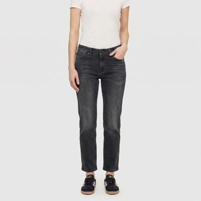 Stretch-Jeans MAC "Melanie", Damen, Gr. 48, Länge 28, grau (commercial grau washed d933), Denim/Jeans, Obermaterial: 92% Baumwolle, 6% Polyester, 2% Elasthan, figurbetont lang, Jeans, Gerade geschnitten