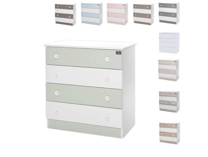 Lorelli Kommode Dresser 81 x 50 x 86 cm, 4 große Schubladen, schnelle Montage grün