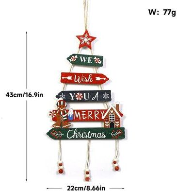 Uplift Treasures Christmas Wooden Hanging Ornament Merry Christmas Tree Pendant d