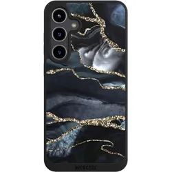Nivocase Handyhülle für Samsung Galaxy S24+ Hülle NIVOpure Case Schwarz Glitzer Look Marmor Trends (Samsung Galaxy S24+), Smartphone Hülle, Schwarz