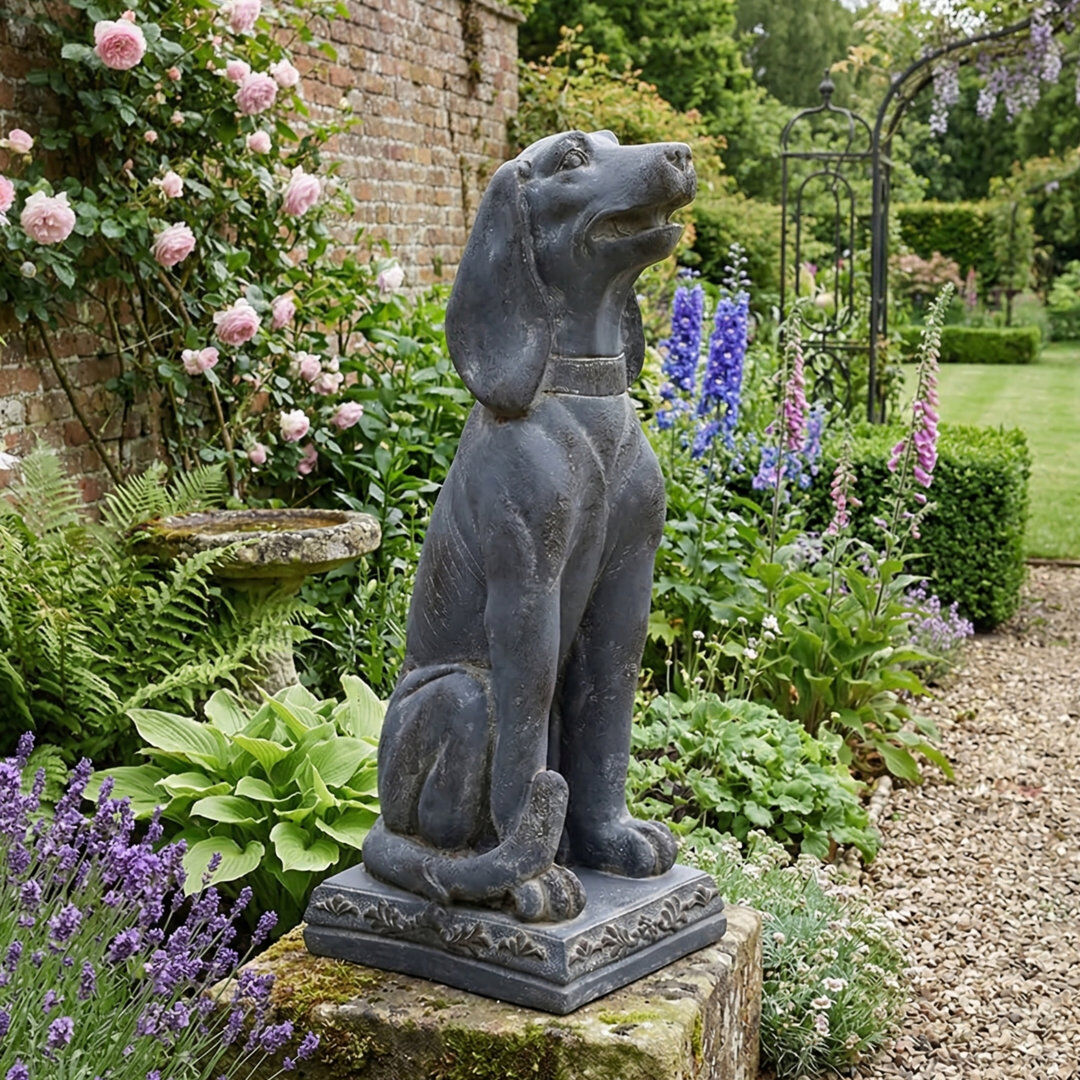 Dakota Fields Maude DOG Sitting 71cm Blue Iron Effect Grey 71cm H