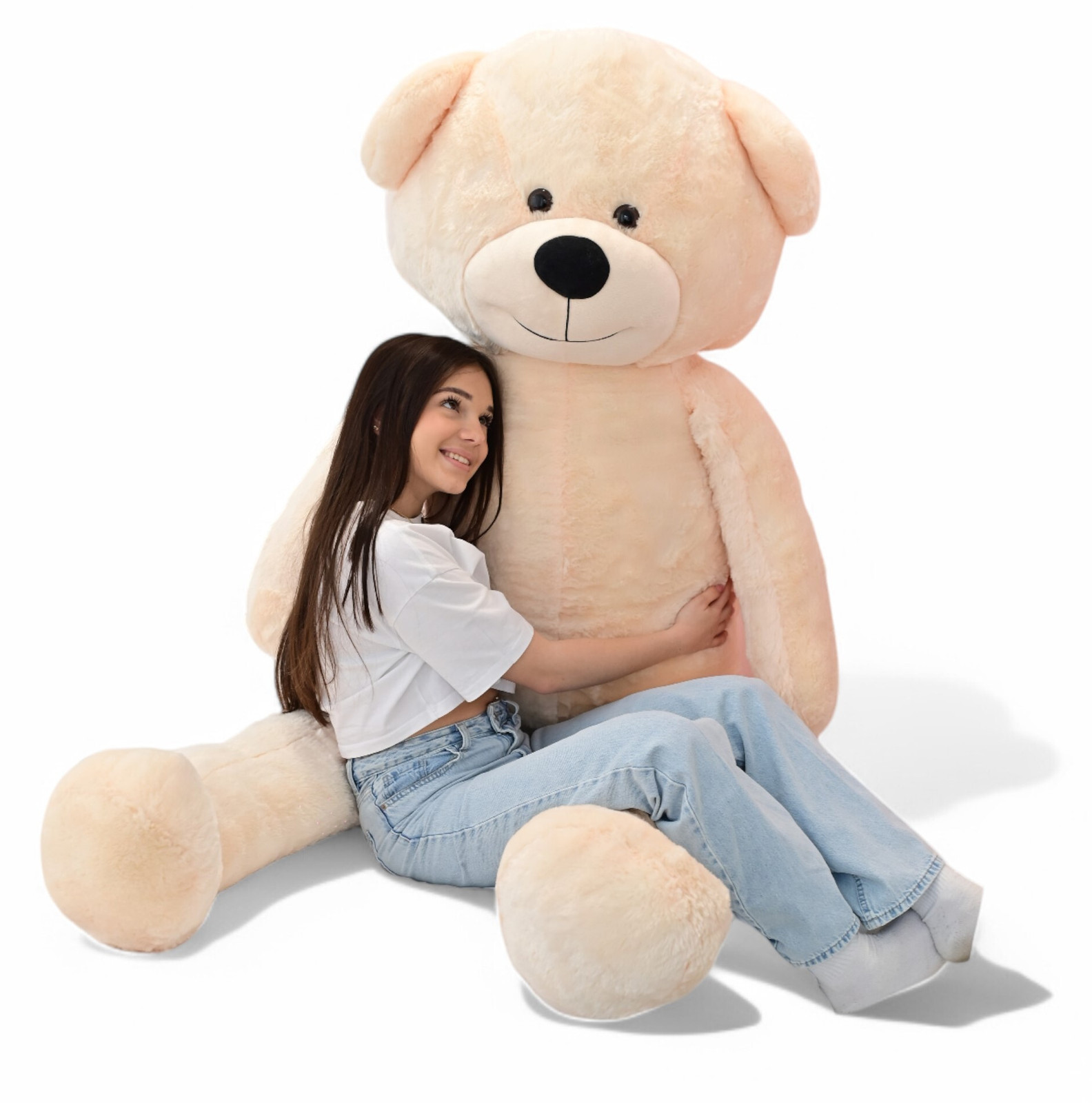 Odolplusz XXL Knuffelbeer Beige, XL Pluche Zachte Knuffelbeer