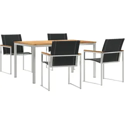 vidaXL 5-teiliges Garten Essgruppe Massivholz Akazie