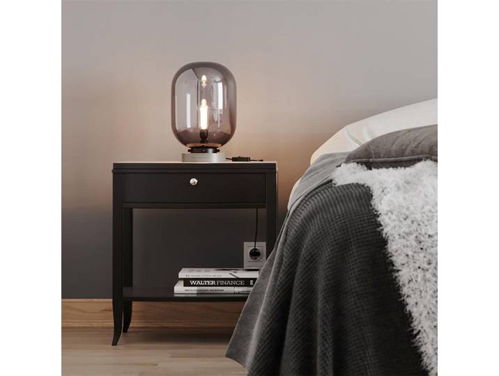 By Rydens Lampe de table Leola Abat-jour en verre fumé