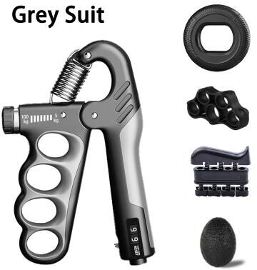 Uplift Treasures Adjustable Hand Grip Strengthener And Wrist Expander gray 5pcs