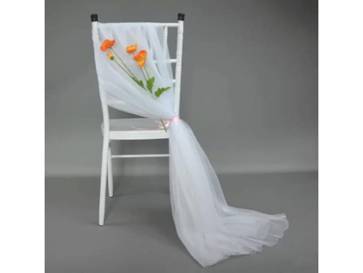 HIPdudRTG Satinbänder mit Schleifen für Stühle, 50 Stück weiche Stuhlschärpen, Stuhlschleifen(White,50pcs)