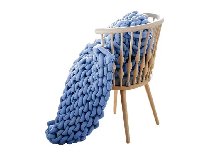 Couverture lestée épaisse en polyester tricoté, lavable, à mailles grossières