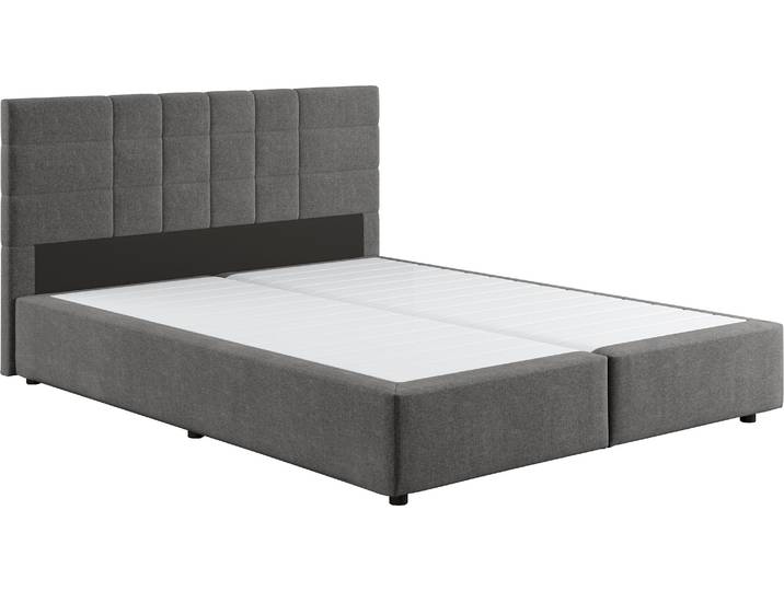 Boxbett, 100% Polyester, Grau, 166×206 cm, Ohne Matratze, Modern, Cotta