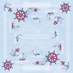 Sovie HORECA Tischdecke Meeresbrise in Blau aus Linclass® Airlaid 80 x 80 cm, 20 Stück - Mitteldecke Maritim
