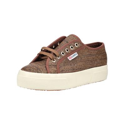 Plateausneaker SUPERGA "Superga Sneaker Textil", Damen, Gr. 38, braun, Textil, Schuhe Plateausneaker