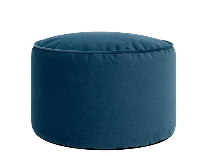 icon Sitzpouf Rund Milano, Blau, Zylindrisch, 55x35x55 cm, Wohnzimmer, Sessel, Hocker & Hockerbänke, Poufs