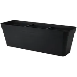 ProGarden, Blumentopf, 4er-Set Rechteckiger Balkonkasten in Anthrazit – 60x20x19 cm – Pflanzenkübel mit integriertem Bewäss