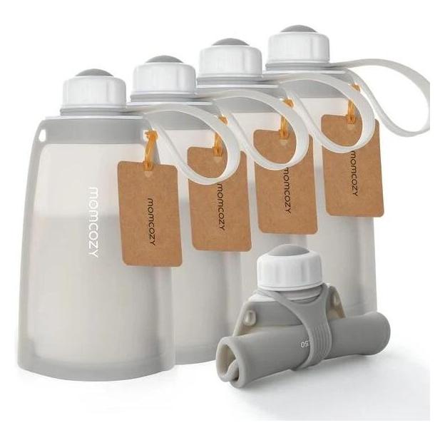 Momcozy Silicone Milk Storage Bags Grey* 5pcs (MS014-GR00NB-A)