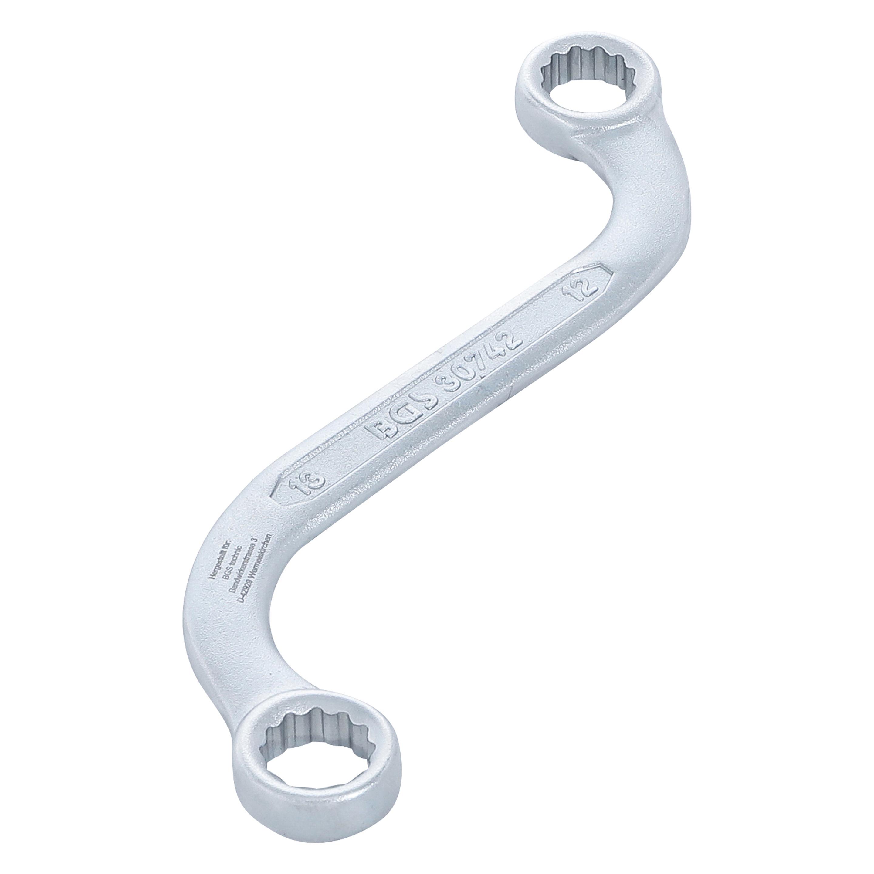 BGS S-Form Doppel-Ringschlüssel Zwölfkant SW 12 x 13 mm (12 mm, 13 mm) (30742)