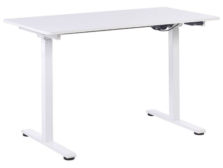 Bureau réglable électrique blanc 120 x 60 cm
