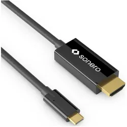 Sonero USB Typ C — HDMI (Typ A) (2 m), Videokabel, Schwarz