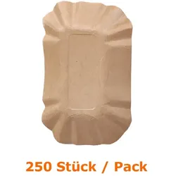 NatureStar Schale Kraftpapier 110x195 mm 250 Stück lebensmittelecht, Packabgabe, 19x11x3 cm